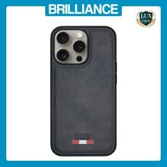 Brilliance LUX iPhone 13 Pro Max TPU PC Leather Scratch Proof Hybrid Case Blue