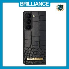 Brilliance LUX Samsung Fold5 Flip TPU PC Business Crocodile Leather Case Black