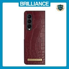 Brilliance LUX Samsung Fold3 Flip PC Business Crocodile Leather Case Burgundy