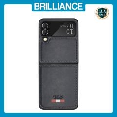 Brilliance LUX Samsung Flip4 TPU PC Leather Scratch Proof Hybrid with folding Case Blue