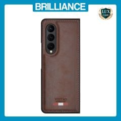 Brilliance LUX Samsung Fold3 TPU PC Leather Scratch Proof Hybrid Case Brown