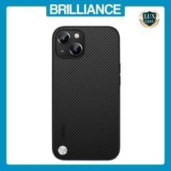 Brilliance LUX iPhone 14 Plus PC Carbon Fiber Leather with folding Case Black