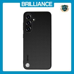 Brilliance LUX Samsung S24 Plus PC Carbon Fiber Leather with folding Case Black