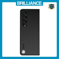 Brilliance LUX Samsung Fold4 PC Carbon Fiber Leather with folding Case Black