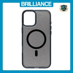 Brilliance LUX iPhone 16 Pro Max Bling Shiny Magnetic TPU+PC Clear Case With Lens Bracket Camera Stand Glitter Black