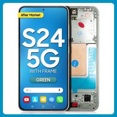 Samsung S24 LCD with Touch + Frame After Market Soft OLED Green (ORIGINAL SIZE) (120 HZ)
