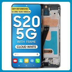 Samsung S20 5G LCD with Touch + Frame Cloud White (US SPEC NON VERIZON) (Refurbished)