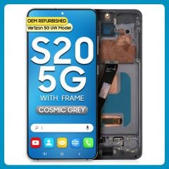 Samsung S20 5G LCD with Touch + Frame Cosmic Grey  (Compatible w/ Verizon 5G UW Model) (Refurbished)