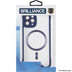 Brilliance LUX for Iphone 7P/8P Cow horn shell with CD lens film (electroplated button+dual color glass film) Case Blue