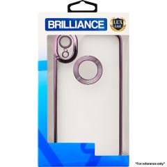 Brilliance LUX For iPhone XR CD Pattern Plating Case + Lens Film Dark purple