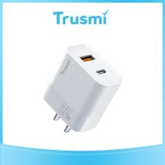 TRUSMI 20W Dual USB & Type-C Fast Charger