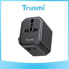 TRUSMI 10.5W Universal Travel Adapter USB & Type C Charger Black