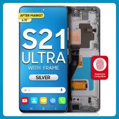 Samsung S21 Ultra 5G LCD with Touch + Frame After Market Soft OLED Phantom Silver (BIG SIZE) 6.78' (120 HZ)