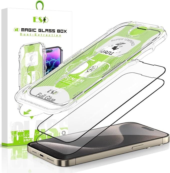 AlignMaster Protector Kit For iPhone 15 Plus Premium Tempered Glass in Retail Packaging
