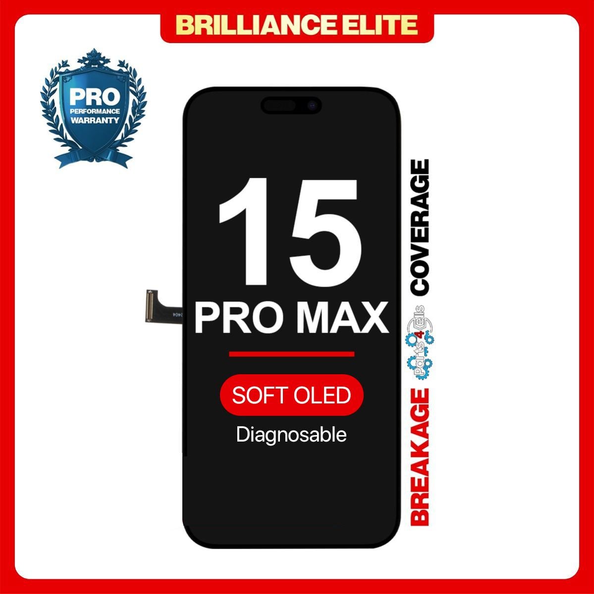 Brilliance Elite iPhone 15 Pro Max Diagnosable LCD With Touch Black Soft OLED