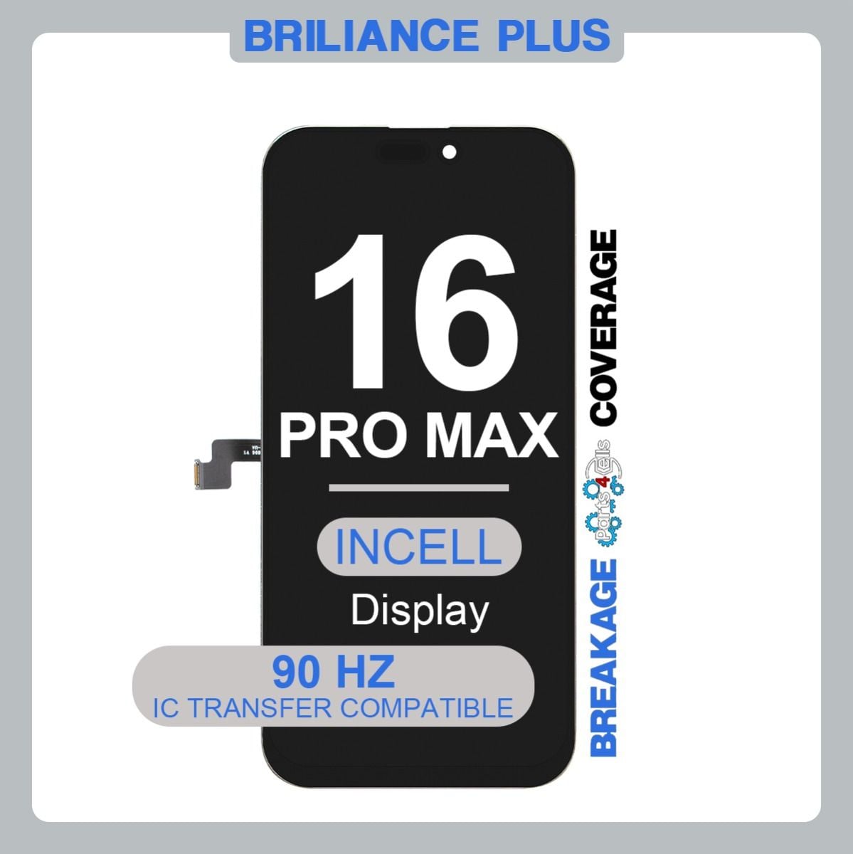 Brilliance Plus iPhone 16 Pro Max Incell LCD Black (90 HZ)