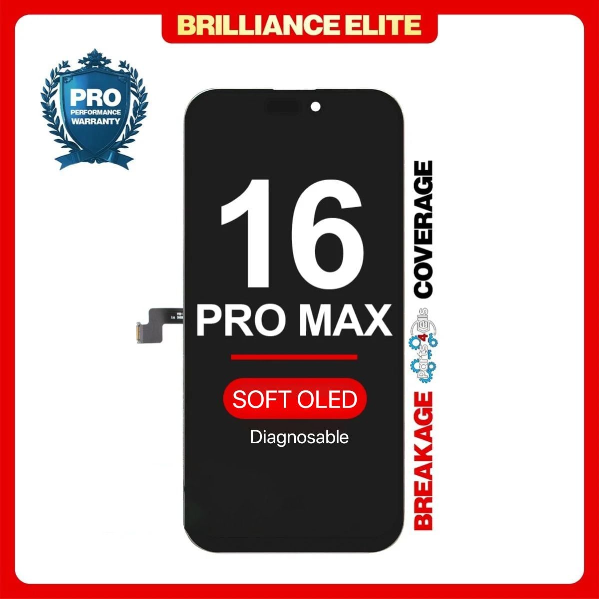 Brilliance Elite iPhone 16 Pro Max Diagnosable LCD With Touch Black Soft OLED